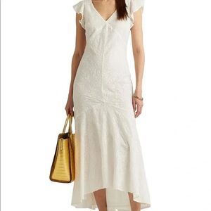 Lauren Ralph Lauren Embroidered White Cotton Dress